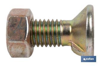 TORNILLO REJA / CULTIVADOR DIN 604 CON TUERCA 934 (6.8) 12x35 (ZINCADO)