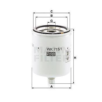 FILTRO COMBUSTIBLE MANN WK 715/1 X