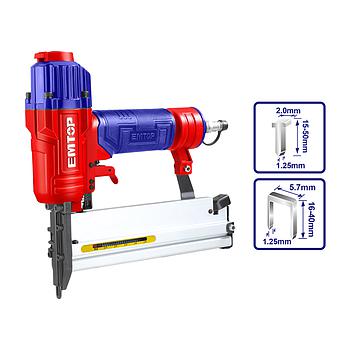 CLAVADORA 2EN1 NEUMATICA EMTOP PARA COMPRESOR 15-50mm (INCLUYE GRAPAS Y CLAVOS)