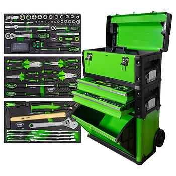 CARRO DE HERRAMIENTAS MODULAR JBM CON RUEDAS EQUIPADO CON 97 Piezas